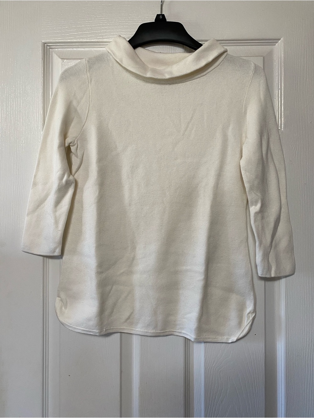 Talbots VTG 60’s Style White Turtleneck Funnel Knit Long Sleeve Top